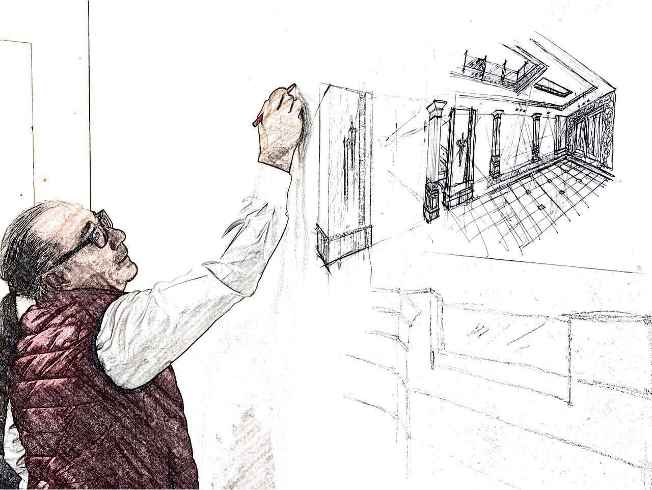 Architect sketching